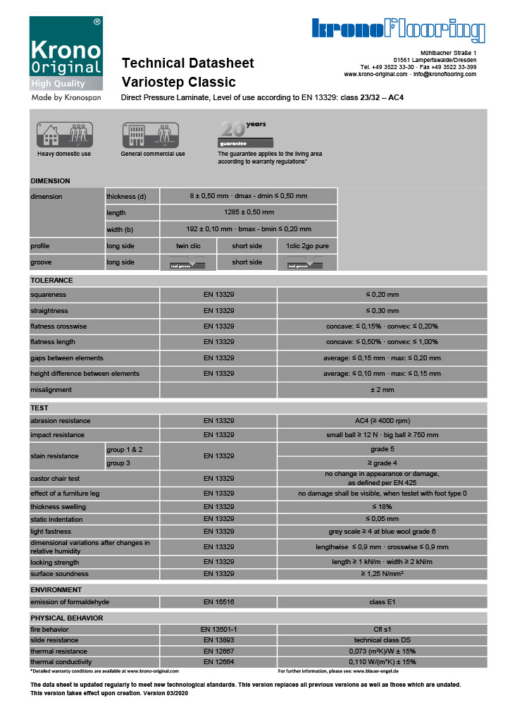 Krono_original_Variostep_Technical_Datasheet